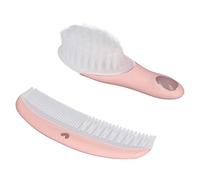 aqxreight Baby Brush Comb Set Cute Pink Small Compact Lightweight Portable Soft Comfortable Massage Tools for Infant Easy Scratch is Baby's Convenient Round Brush The Baby Comb Adopts