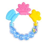 aqxreight Baby Rattle Teether Gum Multifunctional Bite Resistant Silicone Baby Rattle Chew Toy for Infants Pink Chewing Period Teether Helps Babies Teething Silicone The (Blue)