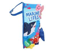 aqxreight Baby Tail Book 3D Interactive Soft Cloth Book for Infants Toddlers Sensory Touch & Feel Animal Crinkle with Educational Sounds for Early Learning (Ocean)
