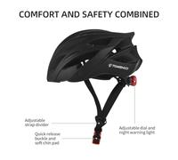 aqxreight Bicycle Helmet for Adults with LED Light Ice Sleeve Bandana for Mountain Biking Riding Scooter Skating Outdoor Sport Safety Helmet Side to Dial Different Circumferences