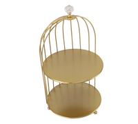 aqxreight Bird Cosmetic Gold Space Saving Iron Unique Multifunctional Bird Makeup Display Rack for Bathroom Double Layers Cosmetic OrganizerBird Display RackBathroom (Double Layers)