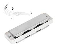 aqxreight Blues Harmonica 10-Hole Mouthorgan E Key 1.0mm Brass Base Musical Instrument for Beginners for Music Styles (White)