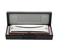 aqxreight Blues Harmonica 10 Holes Mouthorgan G Key Stainless Steel ABS Wind Instrument and Beginners Versatile for Stage and Casual Use (Red)