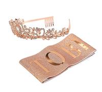 aqxreight Bride Sash Kit with Black Bride To Be Lettering Sash and Sparkling Rhinestones for Bridal Shower Decorations (Rose Gold)
