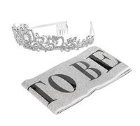 aqxreight Bride Sash Kit with Black Bride To Be Lettering Sash and Sparkling Rhinestones for Bridal Shower Decorations (Silver)