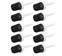 aqxreight Brush Tees 10 Pack Plastic Low Resistance More Distance Consistent Height Driver Training Tees Blue Handle White Hair (white black hair)