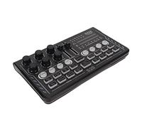 aqxreight BT5.0 Wireless Sound Card Noise Reduction MODES Adjustable Sound Mixer Board with Colorful Light for Live Studio DC5V1A Black Your Singing You MODES 12 1 Tuning Anti Run Voice (Black)