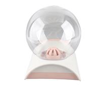 aqxreight Bubble Pet Dispenser 2.8L High Capacity Spherical Drinking Bowl with Dust Free Semicircle Opening Rotating Mechanism for Cats Dogs Plastic Automatic Feeder (Pink)
