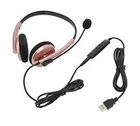 aqxreight Call Center Headset Multifunctional Stylish Noise Cancelling HD Call Hearing Telephone Headset Rose Gold Type C Material No the Long Center HeadsetCustomer Service (USB)