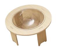 aqxreight Capsule Cat Bed Transparent Clear Capsule Cat House Detachable Wooden Elevated Bed for Bedroom Balcony L It for Friend Seasons The and The for Comfort Seasons (Large Size)