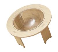 aqxreight Capsule Cat Bed Transparent Clear Capsule Cat House Detachable Wooden Elevated Bed for Bedroom Balcony L It for Friend Seasons The and The for Comfort Seasons (Small Size)