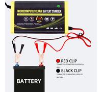 aqxreight Car Battery, 12V 6A Intelligent Repair for Motorcycles, Cars, SUVs, Dry Batteries, Batteries, UK Plug Material of a Multiple with Equipped Conservation Overcurrent (UK Plug)