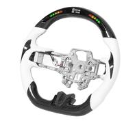 aqxreight Carbon Fiber LED Lights Display Steering Wheel Perforated Leather Replacement for EcoBoost 2018?2021 5 Located of Sides Steering the RPM Engine As on Speed the By Car