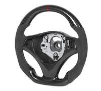aqxreight Carbon Fiber Steering Wheel Suede with Red Stripe Fit for 3 Series E90 E92 E93 M3 E82 E88 2006-2013 E90 2006-2011 3 Upgrade Interior and Brings Wheel Which Feeling Ergonomics