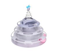 aqxreight Cat Turntable Toy Relieve Boredom Interactive 4 Level Turntable Cat Toy Balls with Spring Star for Kitten Supplies Purple Times Fun Bring Can't Playing Four 4 Level of (Type 2)