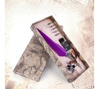 aqxreight Classical Retro Fountain Pen Feather Dip Pen Writing Box for Christmas Valentine Luxury Wri Feather PenQuill PenSign PenFountain PenRetro Fountain PenLuxury (retro purple)