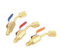 aqxreight Conditioning Refrigerant Angled Compact Valve Brass for R134A, R410A, R22, R12 Charging Hoses or Manifold