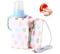 aqxreight Constant Temperature USB Home Use Portable Traveling Baby Infant Feeding Bottle WarmerMonkey Baby Calibers General Hook Loop Celsius Temperature Keeping Constant Feeding Degrees (Heart