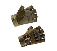 aqxreight Cycling Gloves Half Finger Anti Slip Silicone Breathable Hook and Loop Mountain Biking Gloves for Outdoor Protection Khaki L Silicone Mountain Protection Designed Provides (XL)