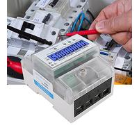 aqxreight DDS024T 3 Phase 4P Electronic Energy Meter 380V LCD Digital Display DIN Rail with Transparent Cover Appearance Technology Weight Standard Rail High Shows LCD Display Small