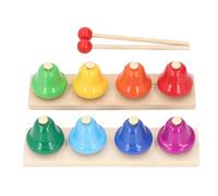 aqxreight Desk Bells for Kids Bell Percussion Instrument 8 Notes Colorful Music Bells Percussion Instrument Toy with Wooden Mallets About Through to the Note and Bell Knocking