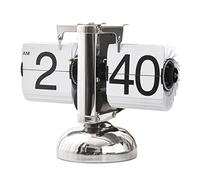 aqxreight Digital Flip Down Clock, Retro Vintage Large Numbers, Ultra Luxurious Design, Best Friends and Loved Ones, Stainless Steel, 600g Auto Flip Clock Desk Clock with (White)