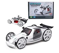 aqxreight DIY Solar Car Kit for Kids Adults 4 Wheel Drive Dual Power Modes Educational STEM Building Toy with Design and Easy Assembly ((Assembled electric model car))