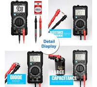 aqxreight DM91A High Digital Multimeter 9999 Counts Tester Multi Meter Convenient Frequency Powerful Measurement RMS TRUE Diode ON/OFF Intelligent Conversion Blew When Features Multimeter