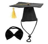 aqxreight Dog Graduation and Bow Tie Set for Small Medium and Large Pets with Fit (Black)