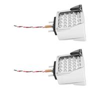 aqxreight Double Face Pedestal Fender Light Square Double Face Trailer Tail Light LED Base 60 LED Stop Turn Tail Signal with ABS Alloy Chrome Visors for Trailer Truck RV