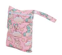 aqxreight Double Zippers Wet Dry Diaper Bag Cute Pattern Travel Portable Diaper Nappy Storage Bag#1 Storage BagWet Dry BagWet Stroller Zipper (#1)