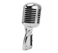 aqxreight Dynamic Microphone with Cardioid Pickup Retro Mic for Live Stage Performances, Studio Recording, and KTV Use, Die Cast Housing, Vibration Design (Silver)