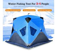 aqxreight Fishing Tent for Winter Camping Upgrade 3-4 Person Outdoor Shelter Portable and Lightweight Angler Tent and Warm Cloth Cotton 210D Warmth Sealing Simple Pull with a (#2)
