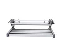 aqxreight Foldable Aluminum Alloy RV Steps Manual Retractable RV Stairs 440 LBS Load Capacity Telescopic Folding Single Step with Non-Slip Design for RV Van Motorhome Travel Trailer