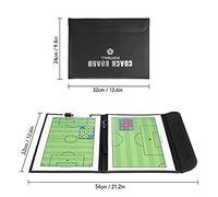 aqxreight Foldable Football Soccer Magnetic Board Coaching Strategy Board with Marker Pieces and 2-in-1 Pen Team Opposition of a That Markers 2 Leather Material Marking Magnetic PU