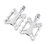 aqxreight Folding Bike Pedals Aluminium Alloy Flat Platform Pedals Mountain Bike Cycling Bearings Superb Sealed Smooth Durable Material and Steel for and (Silver)