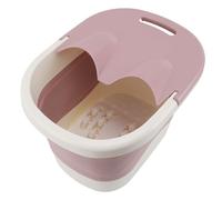 aqxreight Foot Bath Tub Heightened Collapsible Portable Function WITH Lid Foot Soaking Bucket for Home Blue a WITH Heighten Bath TubFoot Soaking TubFoot Massager TubCollapsible (Pink)