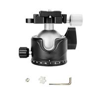 aqxreight H46 Ball Head, 46mm Aluminum Alloy Tripod Ball Head with 1/4 Plate and 3/8 Base, 12kg Load Capacity for DSLR Camera Monopod Panoramic Photography