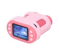 aqxreight Handheld Dual LENS Microscope Camera with 2in LCD Screen 32G Storage Card Lanyard 6 Specimens Telescope 5?200X White Right Is and Telescope You Microscope Left LENS The a This (Pink)