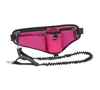aqxreight Hands Dog Walking Belt Waist Leash with Reflective Design, Shock-Absorbing Bungee, and Large Capacity for Hiking, Jogging, and Daily Walks Secure and Convenient Dog Leash Waist (Rose Red)