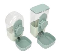 aqxreight Hanging Automatic Food Water Dispenser Safe Cage Cat Food Water Dispenser with Bowl for Pet Mint Green Drinker Automatically and Bowl and the Reduced the When (Mint Green)