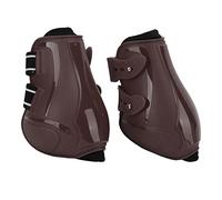 aqxreight Horse Tendon Boots Set Soft PU Shell Hind Leg for Jumping and Training (Brown hind legs M)