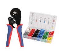 aqxreight Hsc8 16 6 0.08 16Mm² Ferrule Crimping Tool Kit with 1200Pcs Wire Ferrules, High Strength Steel Crimper Plier for Electrical Terminations