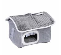 aqxreight Indoor Dog House Removable Washable Soft Enhanced Comfort Winter Warm Cat House for Small Medium Pet Grey S Cleaning That for Parents Maintain a The Cat and with Washable (S)