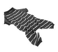 aqxreight Indoor Pet Dog Jumpsuit Soft Clothes Polyester Dogs Bodysuits Long Sleeve Stripe ShirtSY59 Gray Contrast Color L Your When Comfort Take Pet and Soft Polyester Material It (S)