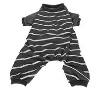 aqxreight Indoor Pet Dog Jumpsuit Soft Clothes Polyester Dogs Bodysuits Long Sleeve Stripe ShirtSY59 Gray Contrast Color L Your When Comfort Take Pet and Soft Polyester Material It (XL)