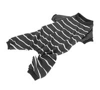 aqxreight Indoor Pet Dog Jumpsuit Soft Clothes Polyester Dogs Bodysuits Long Sleeve Stripe ShirtSY59 Gray Contrast Color L Your When Comfort Take Pet and Soft Polyester Material It (L)
