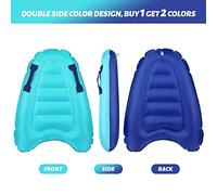 aqxreight Inflatable Surfboard with Handles Kids Adults Inflatable Swimming Board for Beach Surfing Swimming Water Sports Added and Handles Grip to Weights Swim Learn to Loads Side (Blue)
