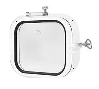 aqxreight L350mm H300mm Marine Portlight Window 180° Internal Opening Porthole with Tempered Glass and Aluminum Frame for Boats Yachts Sound Heat Insulation