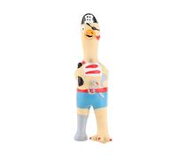 aqxreight Latex Squeaky Chicken Dog Toys Bite Chew Toy with Screaming Sound, Hand Painted Interactive Pet Toy for Aggressive Chewers, Teeth Grinding & Playful Fun (Pirate Chicken)